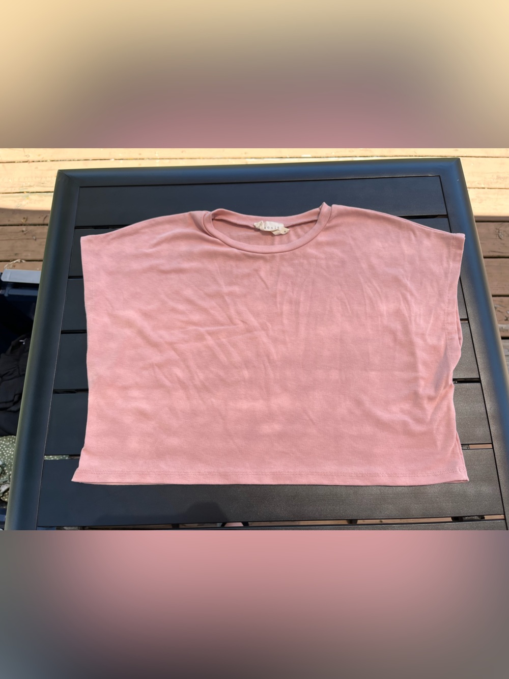 Boxy Pink Crop Top - Casual Short Sleeve